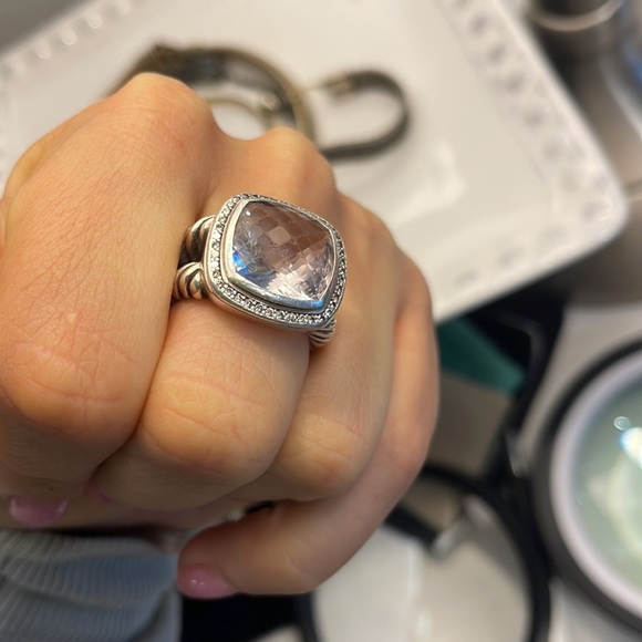 David Yurman 14MM Lavender Amethyst Albion Ring diamonds 925 rare authentic 10.5 - Picture 8 of 16